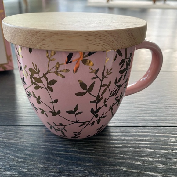 Indigo Mug Set (Golden Leaves on Pink) - Picture 3 of 6